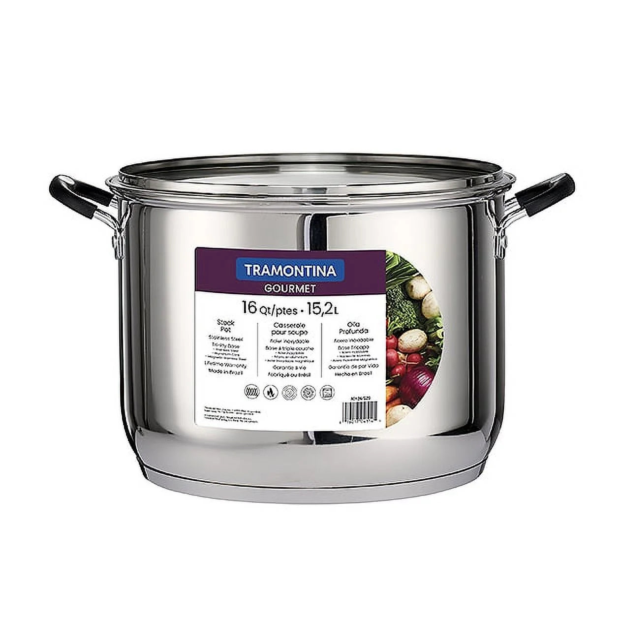 16 Quart Stainless Steel Covered Stock Pot