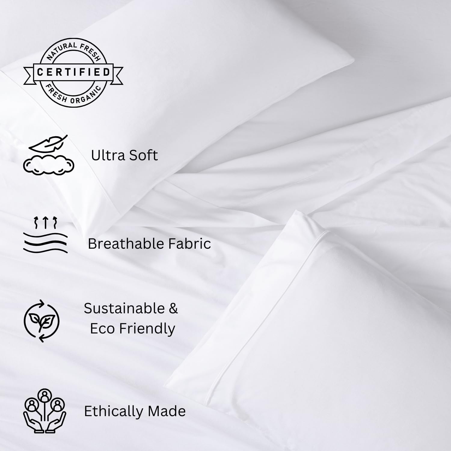 100% Organic Cotton Queen Sheet Set