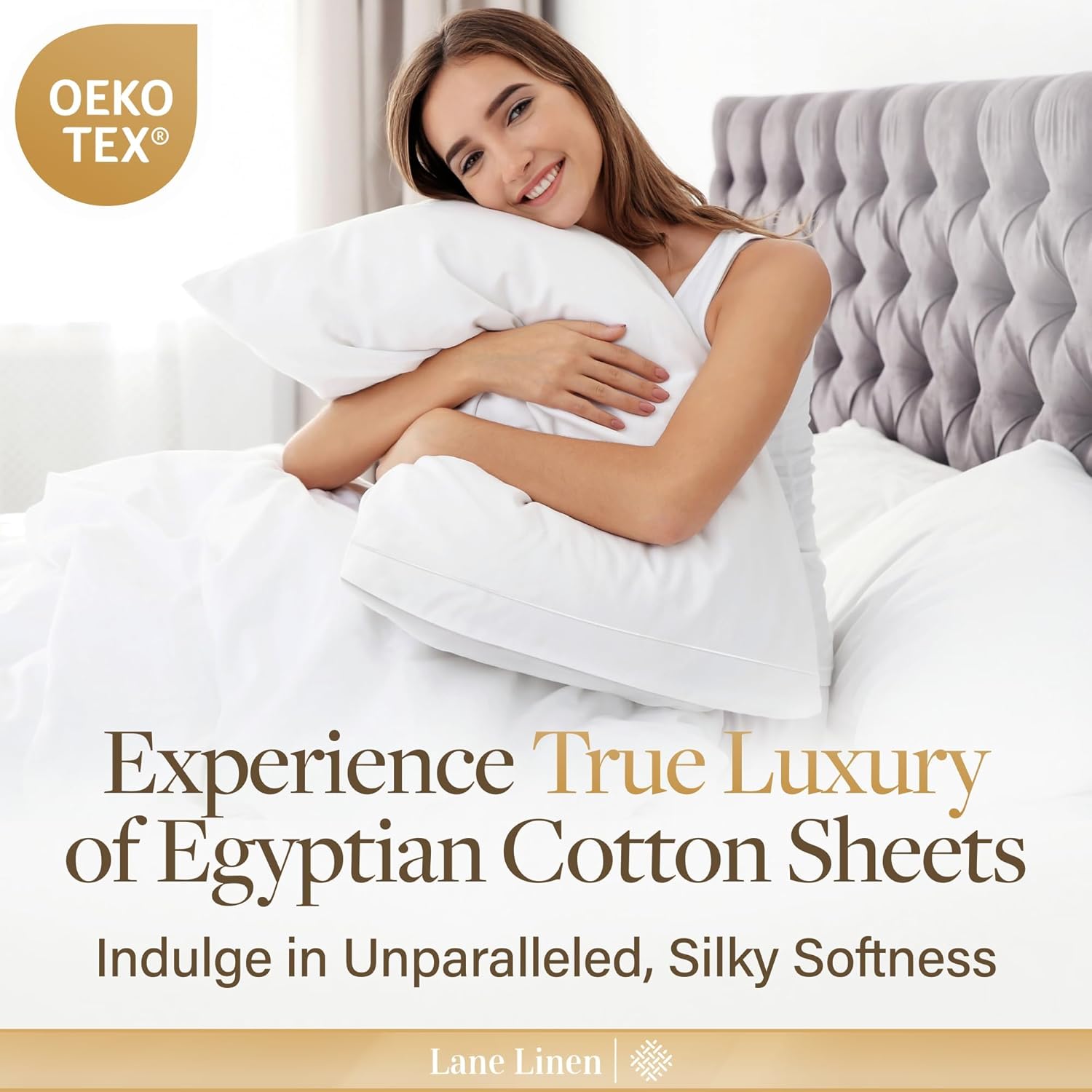 100% Egyptian Cotton Sheets King Size - 1000 Thread Count, 4Pc King Size Sheets Set, Smooth Sateen Weave King Sheets, Ultra Luxury Bed Sheets, 16" Deep Pocket King Sheet Set - White Sheets