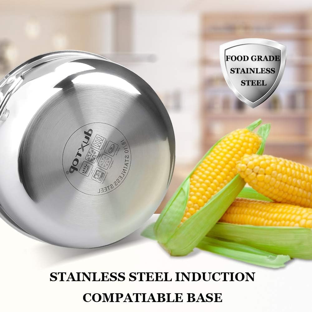 Whole-Clad Tri-Ply Stainless Steel Saucepan with Lid, 3 Quart, Kitchen Induction Cookware